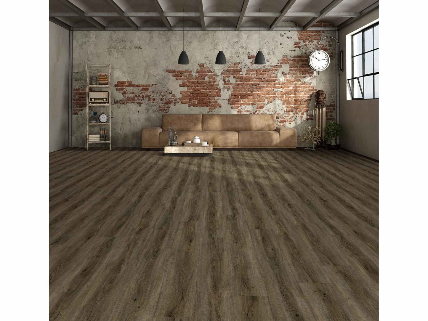 Leerstehender Raum mit Klick-Vinylboden Eiche Amsterdam