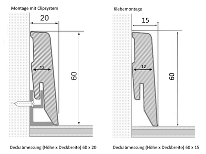 Sockelleiste 60mm weiß