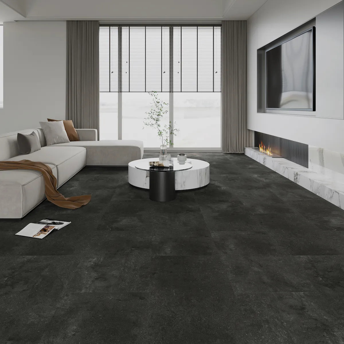 Klick-Vinylboden Fliese Concrete Dark